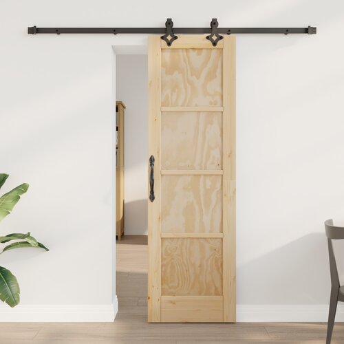 vidaXL Drsna vrata z opremo, 61x198.5 cm, trden borov les, Notranja vrata 'ORKDAL', 61x198.5 cm, trden borov les Cene