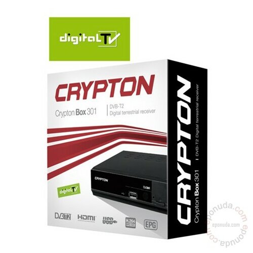 Crypton settop box digitalni risiver box 301, DVB-T2 prijemnik, usb, hdmi, scart, mediaplay Slike