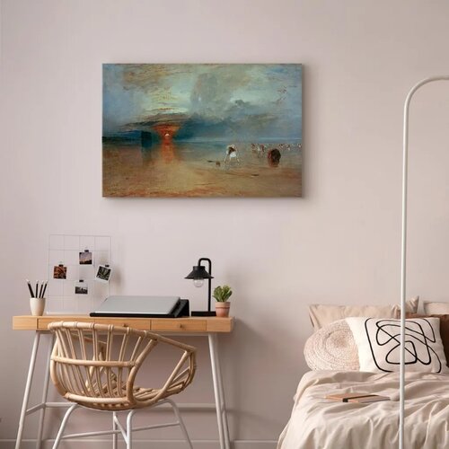  Slika - William Turner &amp;ndash; Calais Sands at Low Water 60x40 Na talijanskom platnu Slike