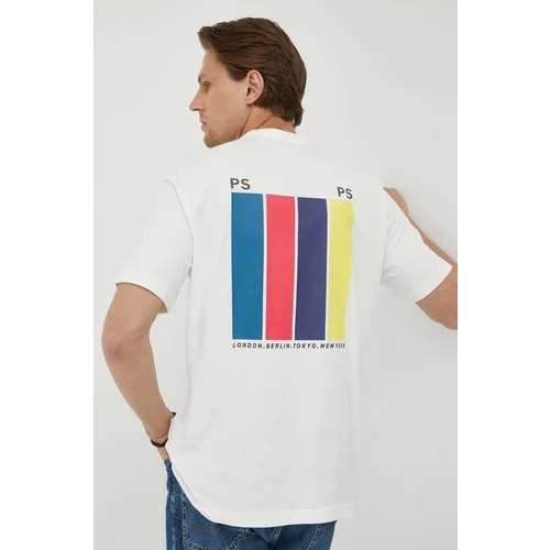PS Paul Smith Pamučna majica boja: bež, s tiskom