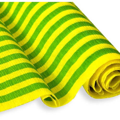 Junior jolly stripes crepe paper, krep papir, 50 x 200cm, odaberite nijansu žuta-zelena Slike