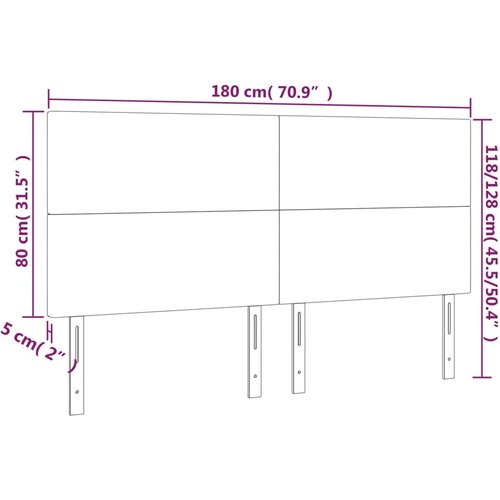  LED uzglavlje boja cappuccina 180x5x118/128cm od umjetna koža Slike