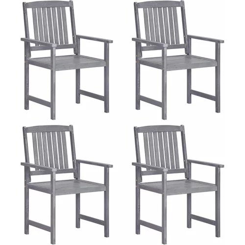  Redateljske stolice 4 kom od masivnog bagremovog drva sive