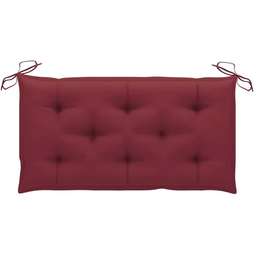 Jastuk za vrtnu klupu crvena boja vina 100 x 50 x 7 cm tkanina