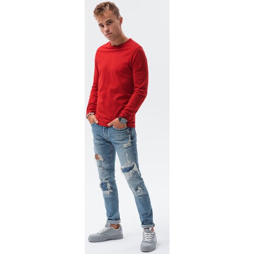 Ombre Majice z dolgimi rokavi Mo&amp;scaron;ka srajca dolgi rokavi (L138RED) pisana Slike