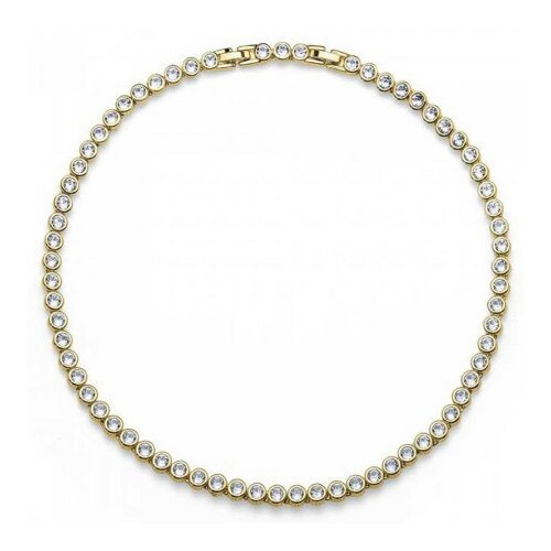 Ženska oliver weber tennis gold crystal ogrlica sa swarovski belim kristalima ( 11910g ) Slike