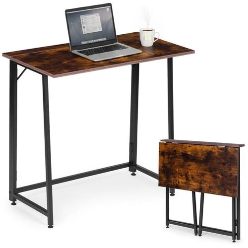 ModernHome Sklopivi radni sto za računar 80 &times; 45 cm &ndash; LOFT Dark Wood Cene