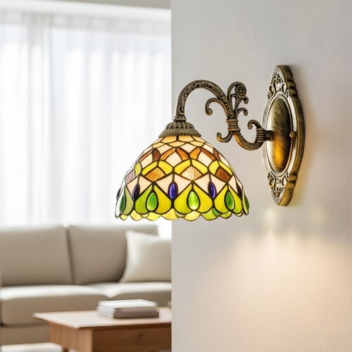 Brilagi tiffany vitražna zidna lampa margaret 1xE27/40W/230V Slike
