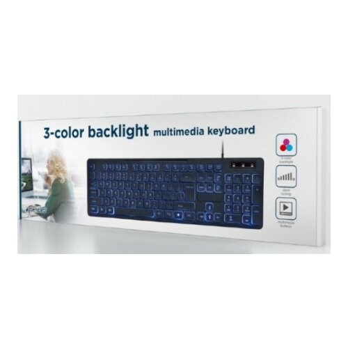 Gembird KB-UML3-02 LED multimedijalna tastatura sa pozadinskim osvetljenjem, US layout USB Cene