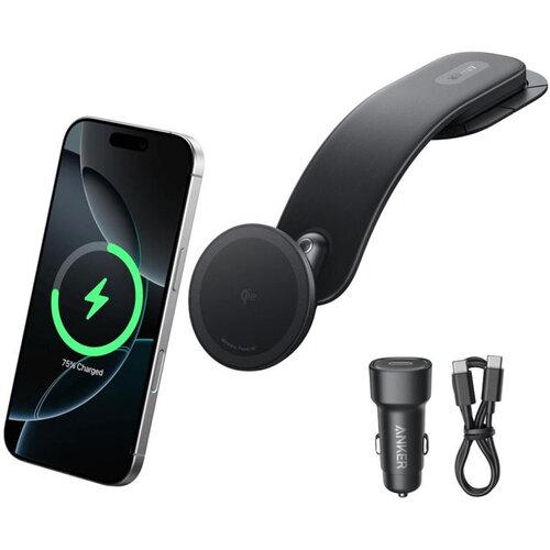 Anker Nano MagGo 15W bežični automobilski punjač s nosačem Slike