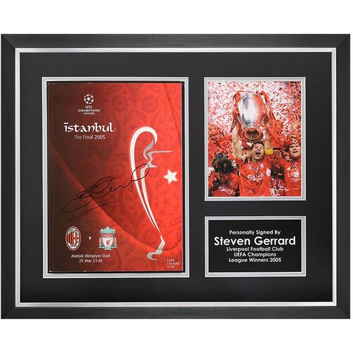 Drugo Steven Gerrard Signed Photo Large Framed 2005 Istanbul Final Programme Display COA Slike