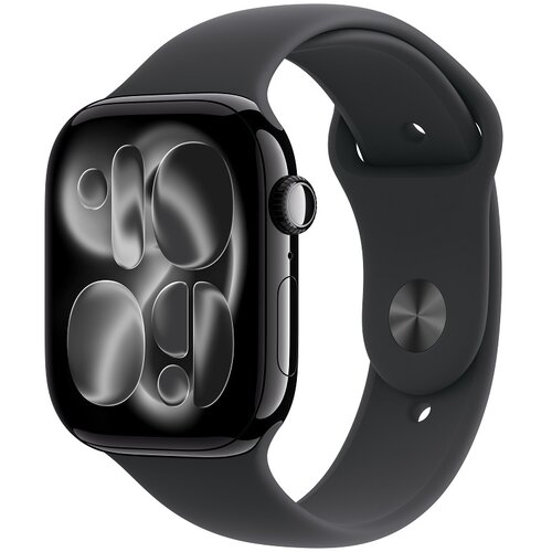 Apple pametna ura watch series 11 gps 46mm jet black aluminium case-black sport band - s/m (MEUW4WF/A) Slike