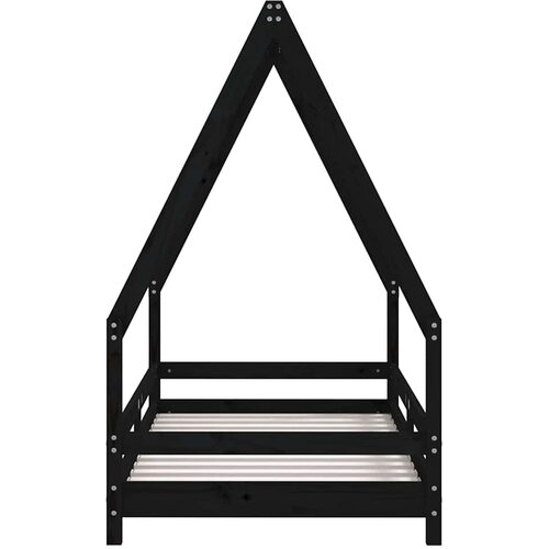  Okvir za dječji krevet crni 80 x 160 cm od masivne borovine Slike