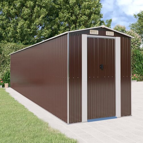 VidaXL Vrtna lopa temno rjava 192x855x223 cm pocinkano jeklo Slike