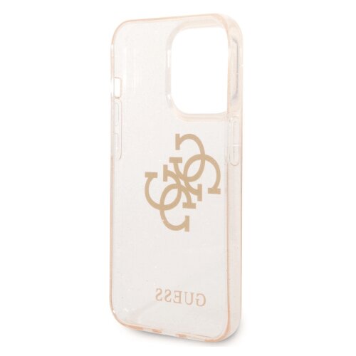 Guess gUHCP14XPCUGL4GGO ovitek za iPhone 14 Pro Max - prozoren z zlatimi ble&amp;scaron;čicami Slike