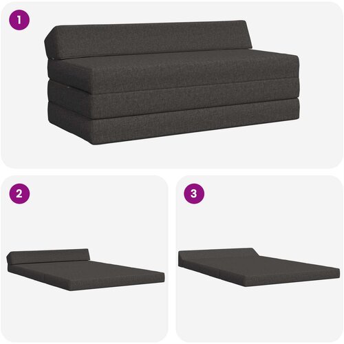 SOFA na razvlačenje Tamnosiva 120 x 60 x 49 cm Tkanina Slike