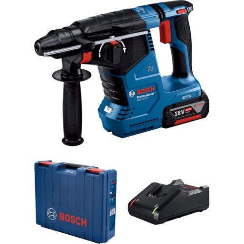 Bosch PRO GBH 187-LI, 1 x 5.0Ah baterija + punjač + kofer, Akumulatorski elektro-pneumatski čekić Cene