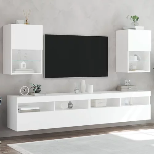TV ormarići s LED svjetlima 2 kom bijeli 40,5 x 30 x 60 cm