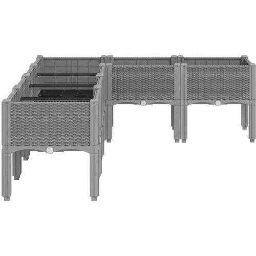 vidaXL Vrtna sadilica s nogama svjetlosiva 160 x 120 x 42 cm PP Cene