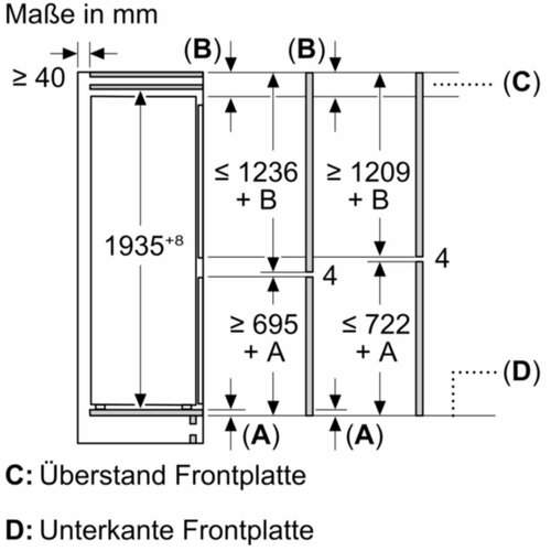 Siemens KI96NVFD0 IQ300 Vgradni 194 cm kombinirani hladilnik-zamrzovalnik No ni&amp;scaron;a, trdna vrata, Frost Slike