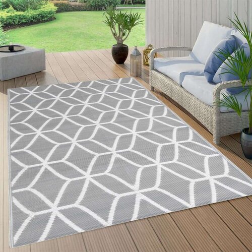 Vanjski tepih sivi 140 x 200 cm PP Slike