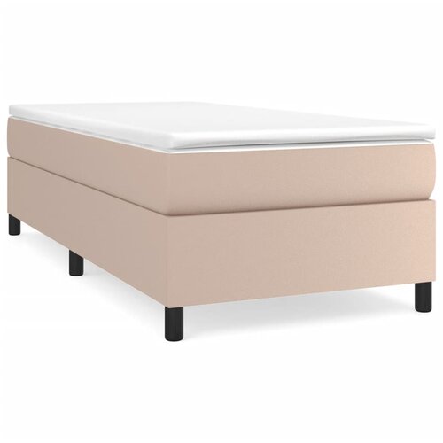 VidaXL Box spring postelja z vzmetnico kapučino 90x190 cm umetno usnje, (20883940) Slike