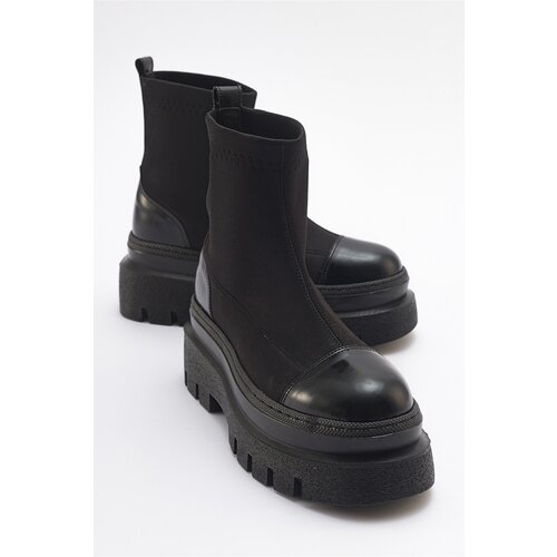 LuviShoes AVES Black Scuba Thick Soled Women&amp;#039;s Boots Slike