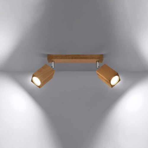  Sollux SL.1036 - Spot svetiljka KEKE 2xGU10/40W/230V hrast Slike