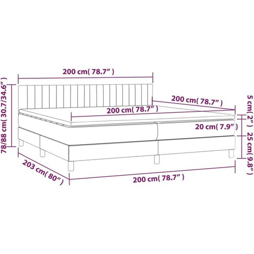  Box spring s madracem LED ružičasti 200x200cm bar&amp;scaron;unasti Slike