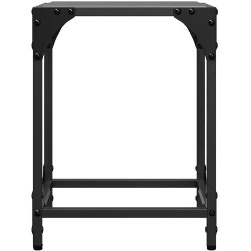  Stolići za kavu s crnim staklenim vrhom 2 kom 30x30x40 cm čelik Slike