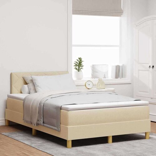 vidaXL Boxspring krevet s madracem Krema 120 x 190 cm tkanina Cijene