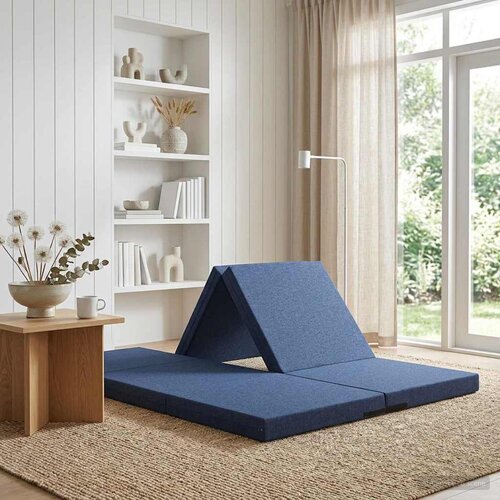 SOFA na razvlačenje 140 x 67 x 15 cm Plava Cijene