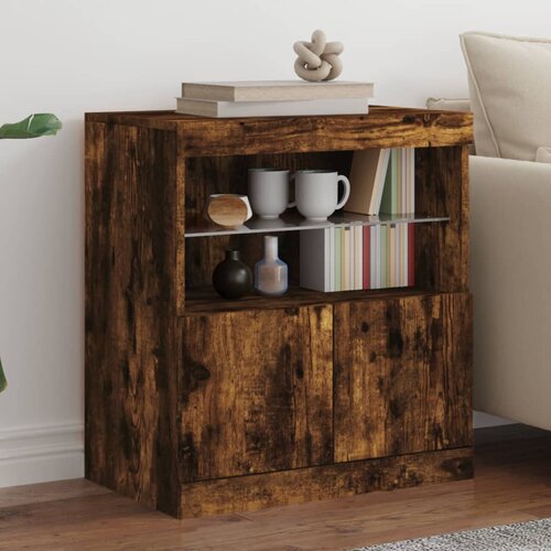 The Living Store Komoda z LED lučkami dimljen hrast 60x37x67 cm - Komoda, (21661041) Cene