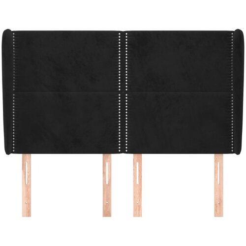  Uzglavlje s u&amp;scaron;ima crno 147x23x118/128 cm bar&amp;scaron;unasto Slike