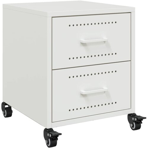 Maison Chic Nočna omarica - Nočna miza bela 36x39x43,5 cm jeklo, (21688122) Slike