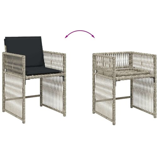 VidaXL 5-dijelni vrtni blagovaonski set od poliratana s jastucima sivi Slike