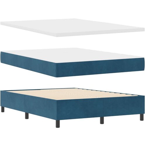 VidaXL Box Spring Krevet s Madracom Tamnoplav 140x200 cm Bar&amp;scaron;un Slike