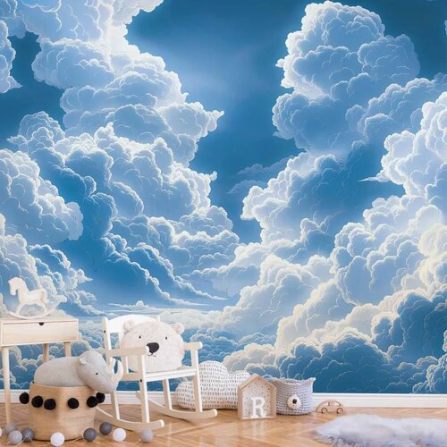  Foto tapeta - Blue Sky Breaking Through White Fluffy Clouds 250x175 Cijene