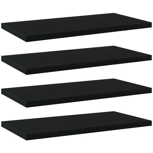Police za knjige 4 kom crne 40 x 20 x 1 5 cm od iverice Slike