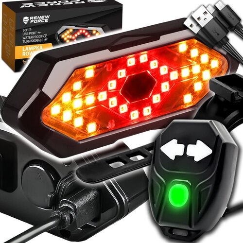  Za bicikl. LED stražnje svjetlo s funkcijom USB pokazivača smjera + sirena Cijene