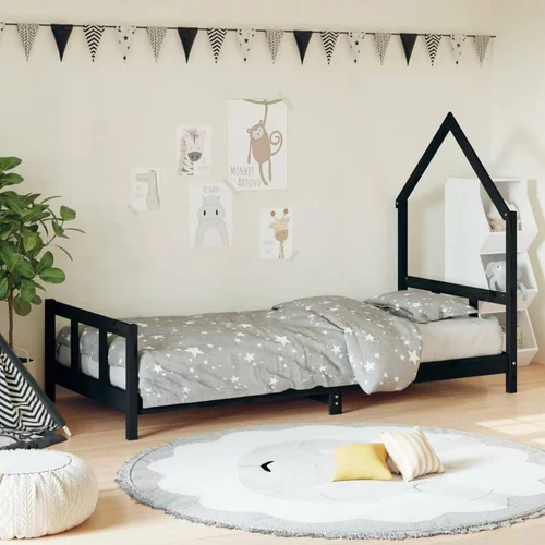  Otroški posteljni okvir bel 90x200 cm trdna borovina, (20916960)