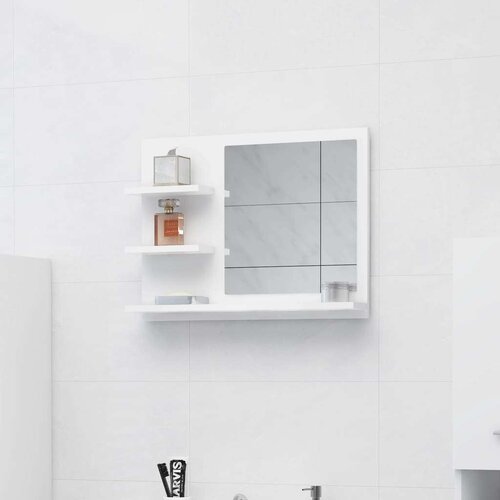 vidaXL Kupaonsko ogledalo bijelo 60 x 10,5 x 45 cm od iverice Cene