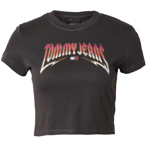 Tommy Jeans Majica narančasta / svijetloroza / crna / bijela