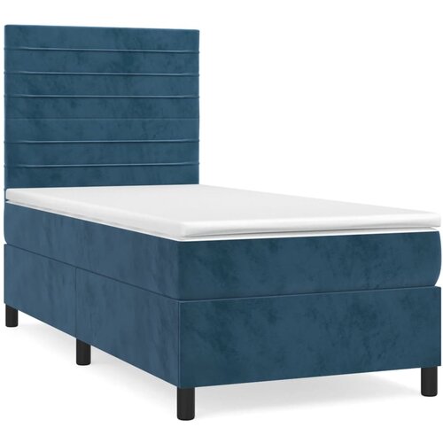 Maison Chic Box spring postelja - Vzmetna postelja z vzmetnico temno modra 90x200 cm žamet SL19624, (21893369) Slike
