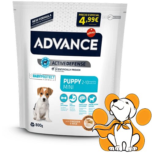 Advance mini Puppy, od 2 do 10 meseci, 800g, Piletina & Pirinač, Male rase Slike