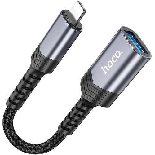 Hoco. UA24 Lightning na USB A adapter crne boje Slike