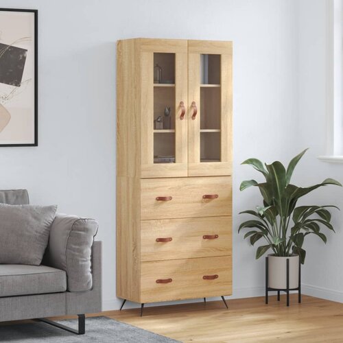 VidaXL Visoka komoda hrasta sonome 69 5x34x180cm od konstruiranog drva Slike