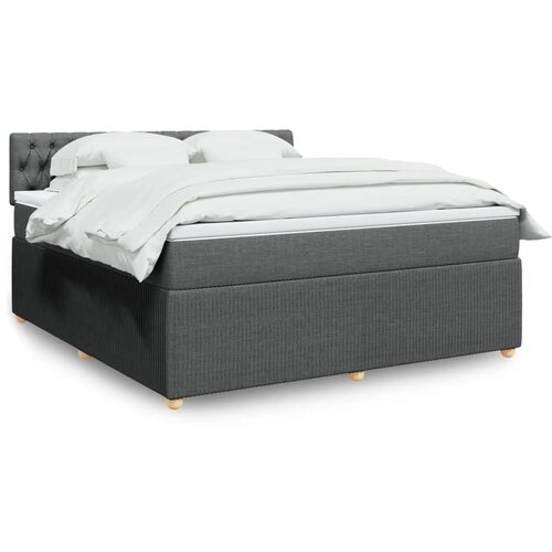 vidaXL Box spring postelja z vzmetnico temno siva 180x200 cm blago Cene