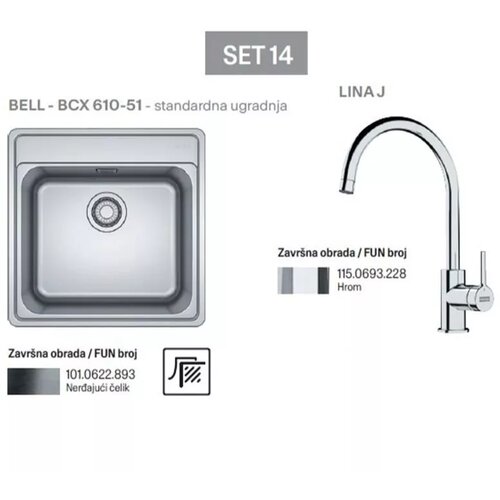 Franke set sudopera Bell - BCX 610-51 + slavina Lina J Slike