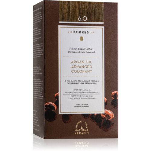 Korres Argan Oil permanentna barva za lase z arganovim oljem odtenek 6.0 Dark Blonde Cene